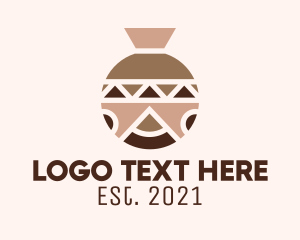 Pot - Ethnic Ceramic Vase logo design