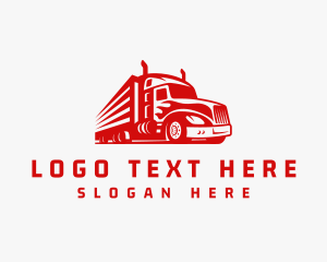 Distribution - Freight Cargo Truck logo design