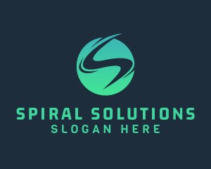 Sphere Wave Letter S logo design