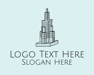 Facade - 3D Skyscraper Building logo design