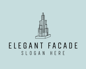 Facade - Tower Skyscraper Building logo design