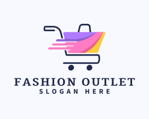 Outlet - Shopping Bag Cart logo design