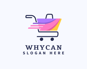 Pushcart - Shopping Bag Cart logo design