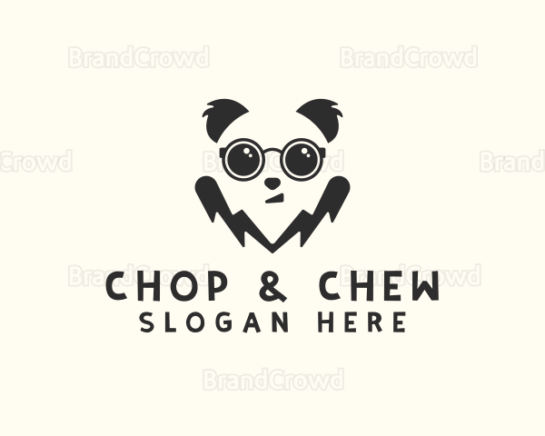 Cute Smart Panda Logo