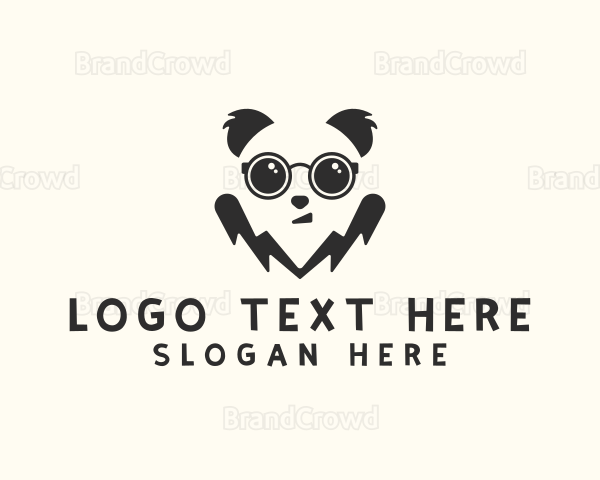 Cute Smart Panda Logo