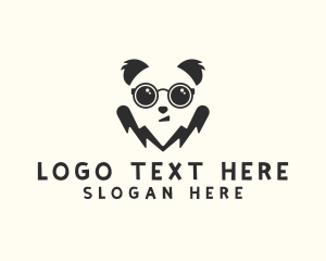 Negative Space - Cute Smart Panda logo design