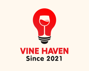 Wine Light Bulb logo design