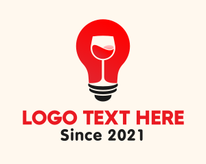 Invention - Wine Light Bulb logo design