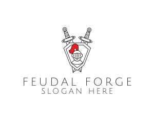 Feudal - Knight Armor Swords logo design