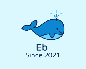 Fish - Cute Baby Whale logo design