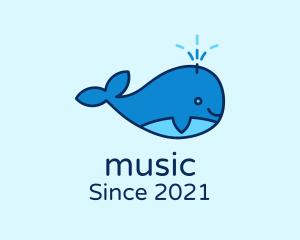 Ocean Fish - Cute Baby Whale logo design