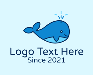 Humpback - Cute Baby Whale logo design