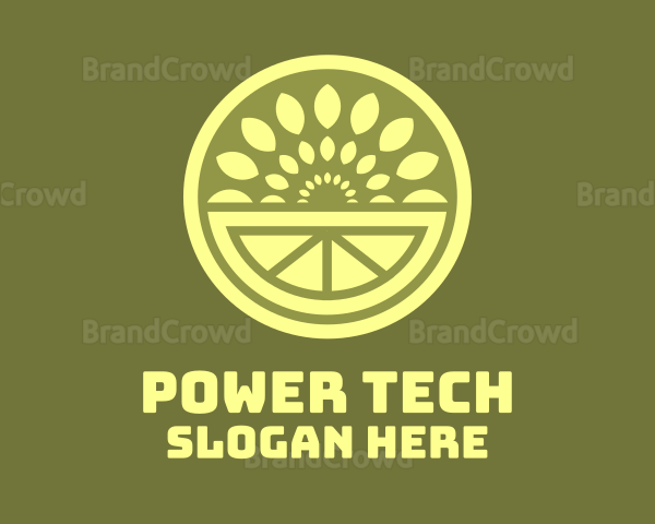 Green Fruit Leaf Burst Logo