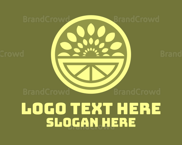 Green Fruit Leaf Burst Logo