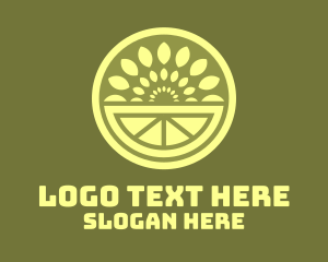 Farm - Green Fruit Leaf Burst logo design