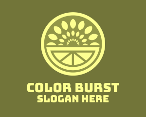 Green Fruit Leaf Burst logo design