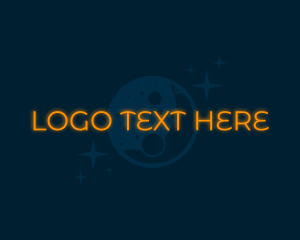 Night - Moon Glow Wordmark logo design