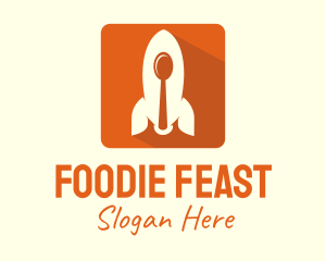 Eating - Food Rocket Spoon App logo design