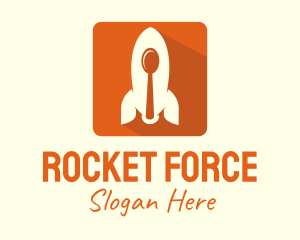 Missile - Food Rocket Spoon App logo design