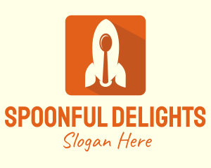 Spoon - Food Rocket Spoon App logo design