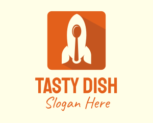 Dish - Food Rocket Spoon App logo design