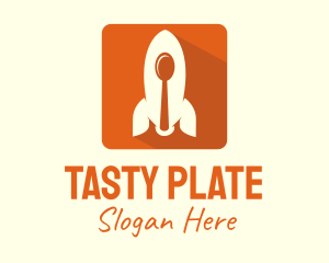 Dish - Food Rocket Spoon App logo design