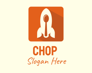 Space - Food Rocket Spoon App logo design