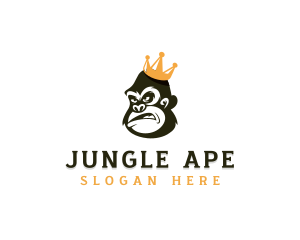 Gorilla Ape Crown logo design