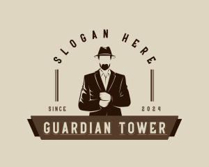 Suit Hat Gentleman Logo