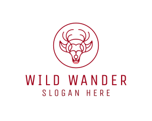 Wild Reindeer Stag  logo design