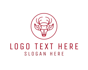 Winter - Reindeer Animal Stag logo design