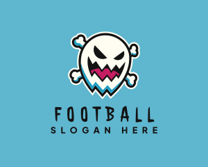 Gamer - Spooky Ghost Crossbones logo design