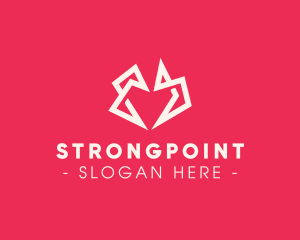 Lovely - Origami Polygon Heart logo design