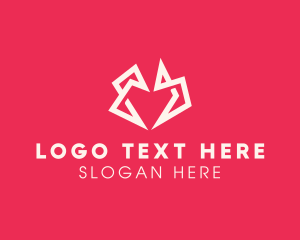 Origami Polygon Heart Logo