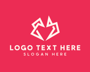 Heart - Origami Polygon Heart logo design