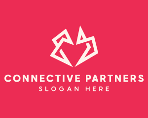 Relationship - Origami Polygon Heart logo design