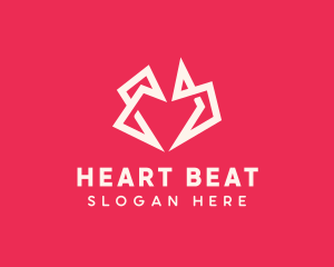 Origami Polygon Heart logo design