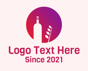Wine Bottle - Minimalist Organic Wine logo design