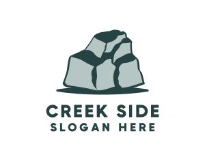 Creek - Green Boulder Stone logo design