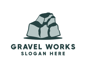 Gravel - Green Boulder Stone logo design