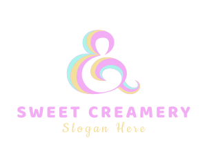 Candy Ampersand Lettering logo design