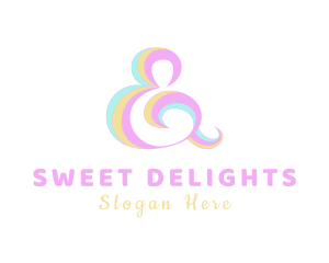 Candy Ampersand Lettering logo design