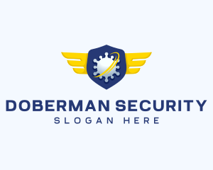 Virus Security Wings logo design