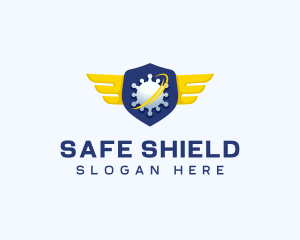 Virus Security Wings logo design