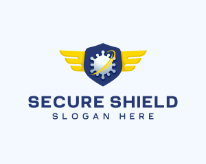 Virus Security Wings logo design