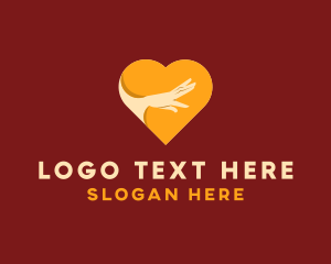 Helping - Reaching Hand Heart logo design