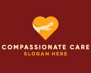 Caring - Reaching Hand Heart logo design