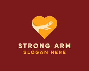 Arm - Reaching Hand Heart logo design