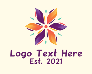 Twitter - Multicolor Flower Spa logo design