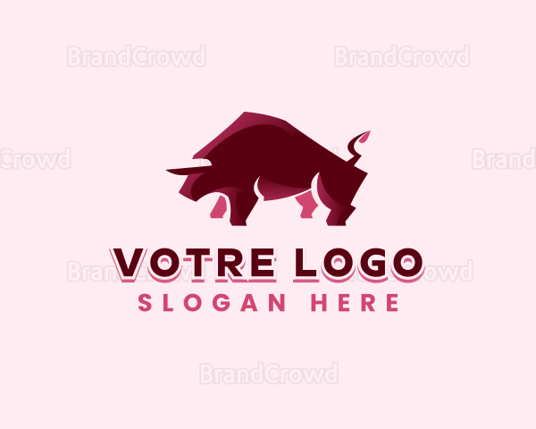 Bull Bison Animal Logo